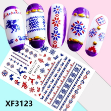 XF3123 3D Self Adhesive Christmas Nail Sticker 