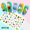 XF3136 3D Self Adhesive Fish Nail Sticker 