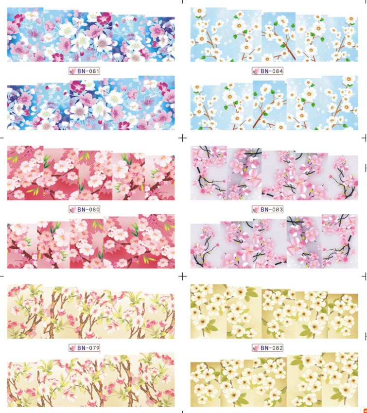 BN073-084 Flower Water Nail Sticker