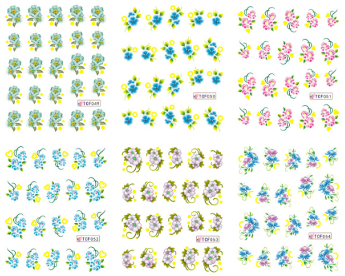 Flower Water Nail Sticker