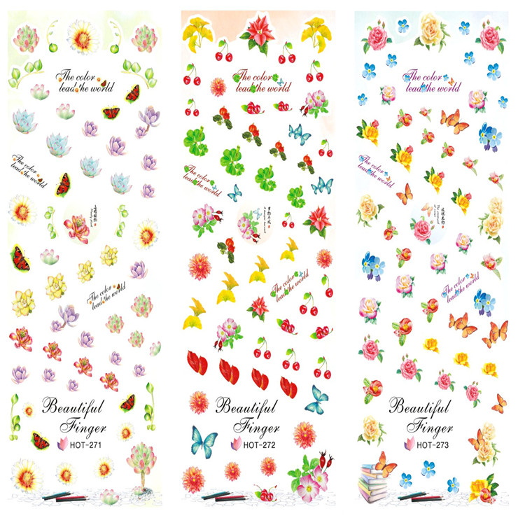 HOT271-273 Flower Water Nail Sticker