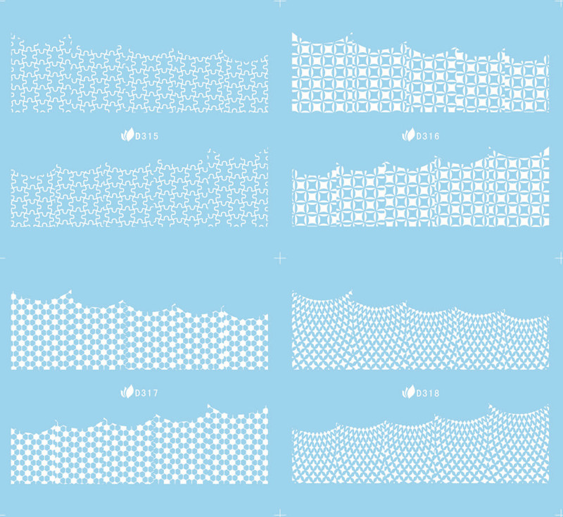 D315-326 White Water Nail Sticker