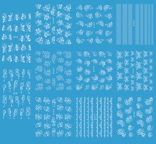 D122-132 White Water Nail Sticker