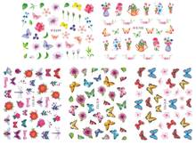 E699-E709 3D Flower Butterfly Simulation Nail Art Sticker