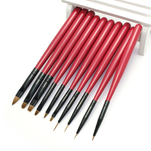 10pcs Red Wood Brush Set