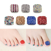 Nail Patch Prosthetic Nail Clip-on Alloy with Diamond Decoration