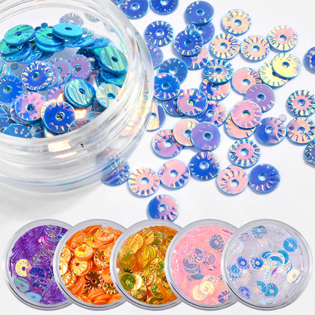 Symphony Hollow Round Sequins Nail Accessories