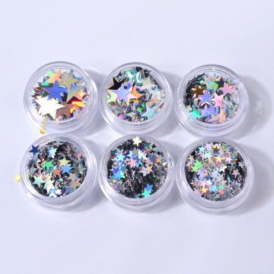 Sliver Star Nail Glitter Sequins Set