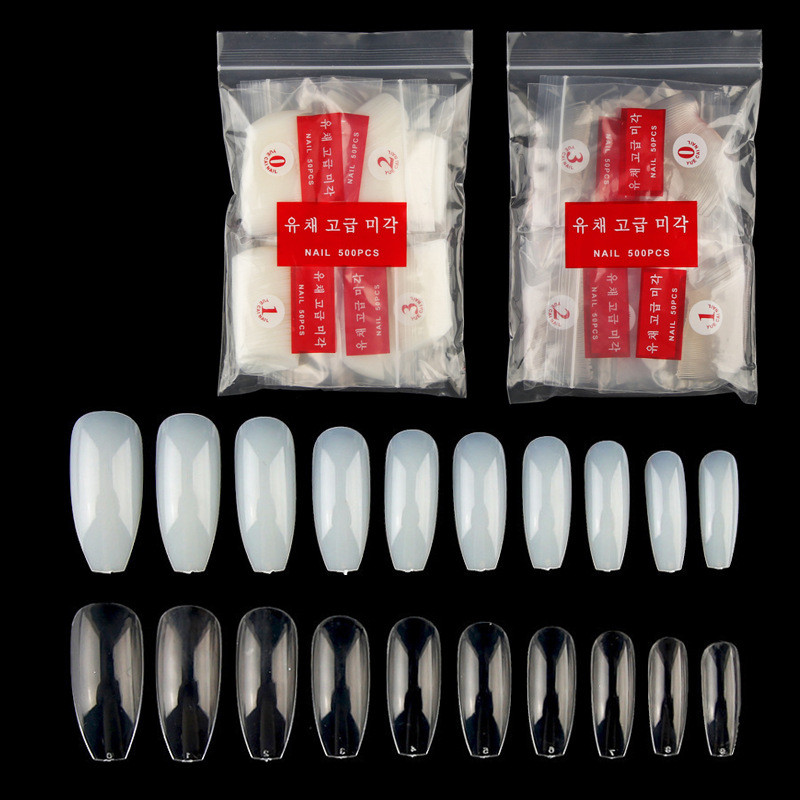500pcs/bag Full Cover Artificial False Coffin Ballet Nail Tips