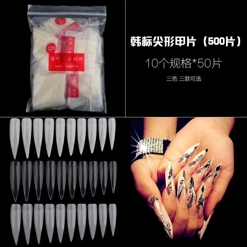 500pcs Stiletto Nail Tips