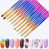 Colorful Nail Art Painted Pull Line Pen with UV Gel Acrylic Handle Manicure DIY Painting Tool