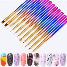 Colorful Nail Art Painted Pull Line Pen with UV Gel Acrylic Handle Manicure DIY Painting Tool