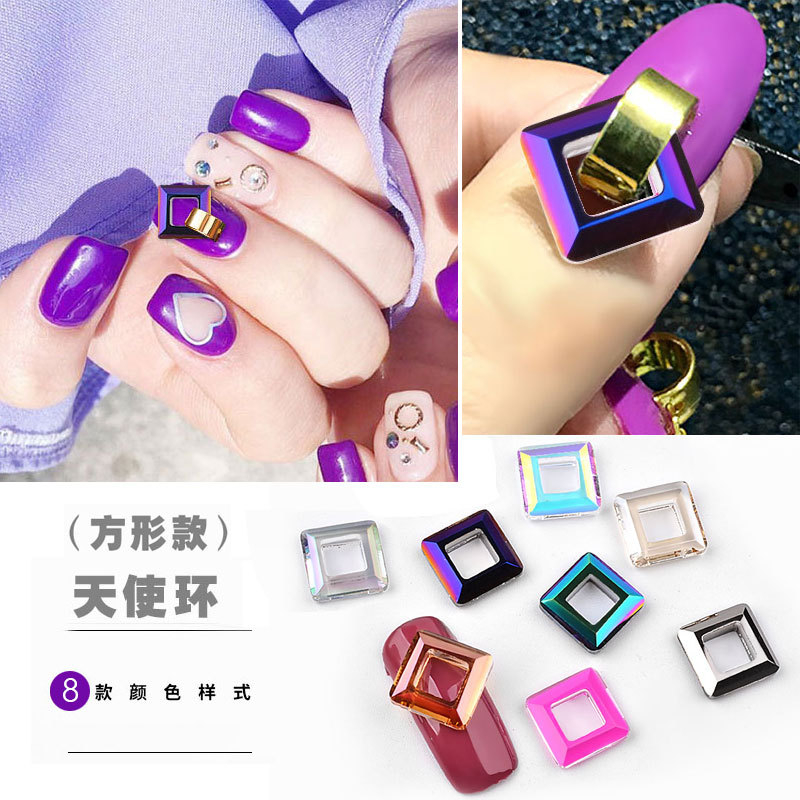 Nail Angel Rings Nail Art Rhinestones Square Diamonds