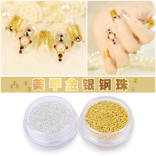 Gold Silver Nail Beads in Jar
