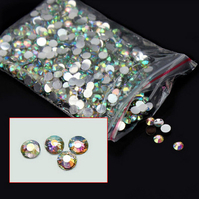 4mm Popular Nail Decorations Resin Rhinestones AB White Diamond Decoration