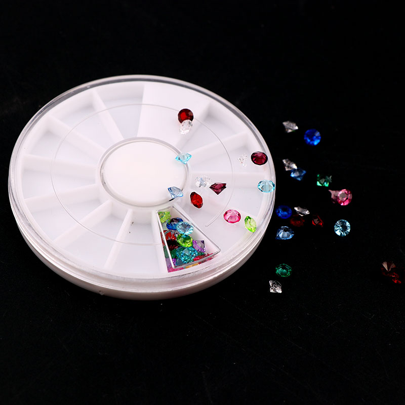 12 Grid Round Box Plastic Storage For DIY Tool Nail Art Decoration Jewelry Accessory