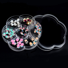 Portable 7 Grids Compartment Flower Nail Storage Box 