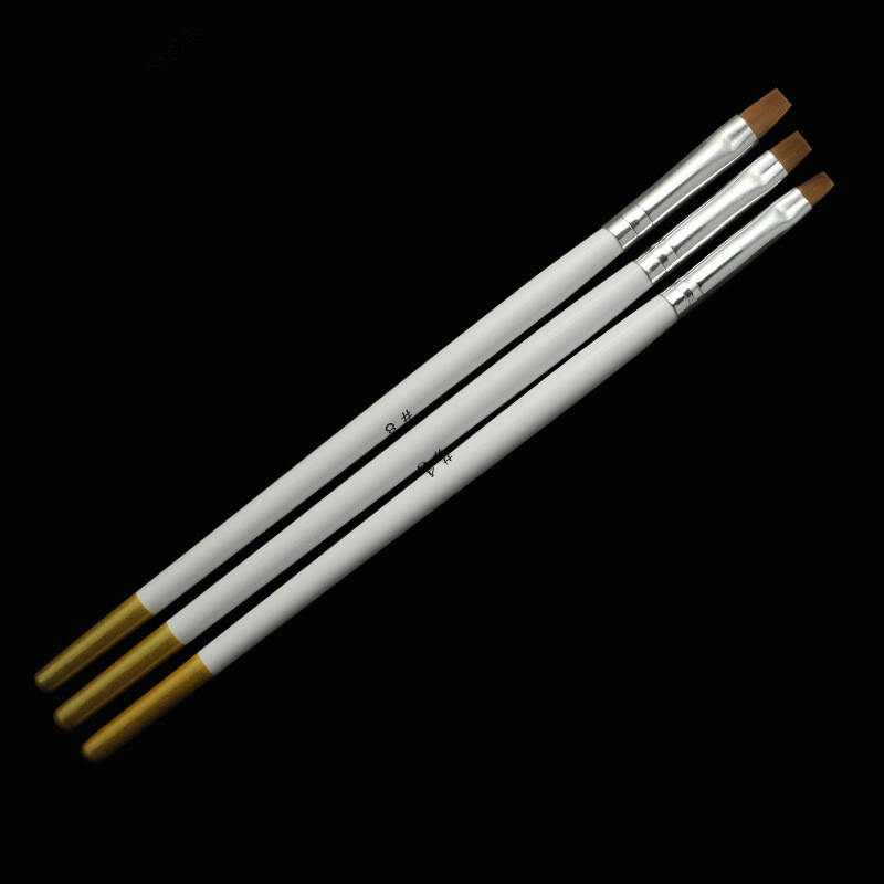 3Pcs Wooden Handle Nail Gel Brush