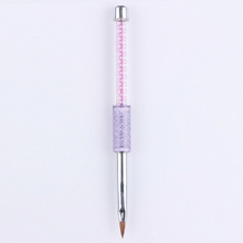 2# Purple Rhinestone Handle Acrylic Nail Brush
