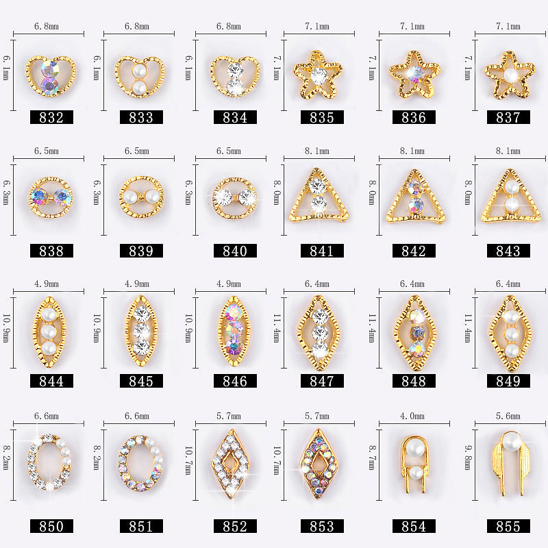 3d alloy rhinestones metal nail art decoration