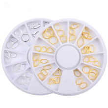Different Shapes Super Flash Metal Rims Nail Decoration Metal Ring Circle Heart Rings
