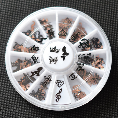 Hot Sales 3D Black Metal Nail Art Decoration Accessories