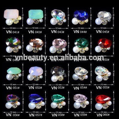 Different Shape Fashion Metal Stud Nail Rhinestone Alloy Nail Art 3d Rhinestone