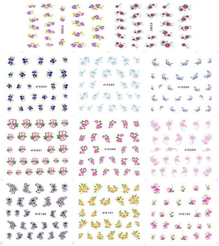 E093-102 3D Flower Simulation Nail Art Sticker