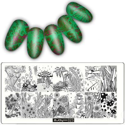 With Plastic Back Zjoy Series 60*120mm rectangle metal Nail Stamp Plate