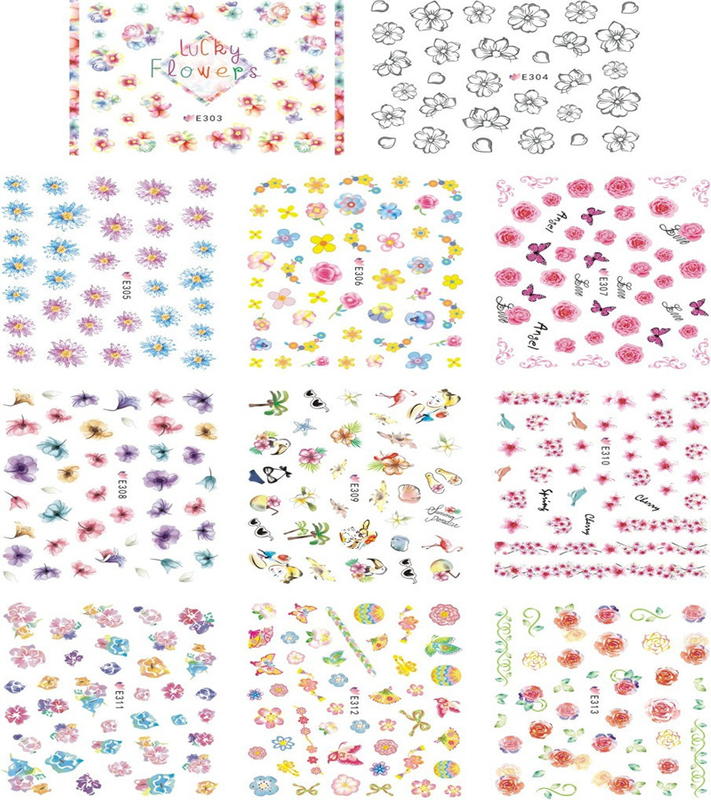 E303-313 3D Flower Simulation Nail Art Sticker