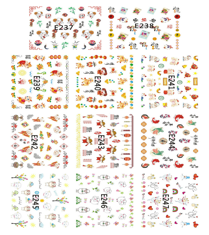 E237-247 3D Blessing Simulation Nail Art Sticker