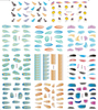 E413-423 3D Feather Simulation Nail Art Sticker