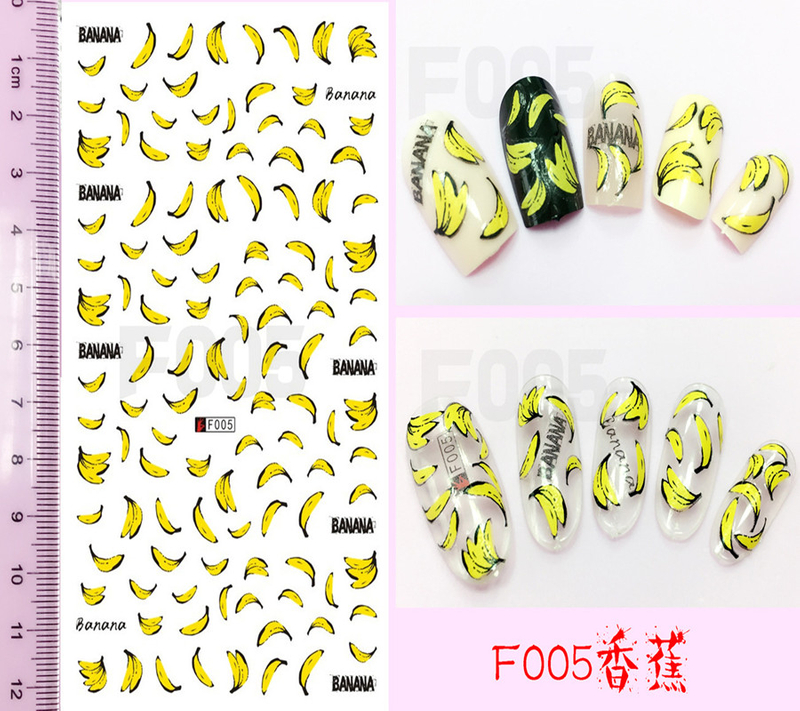 F005 DIY Design 3D Self Adhesive Banana Nail Art Sticker