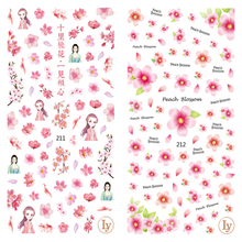 LY211-212 Thin 3D Peach Blossom Nail Sticker