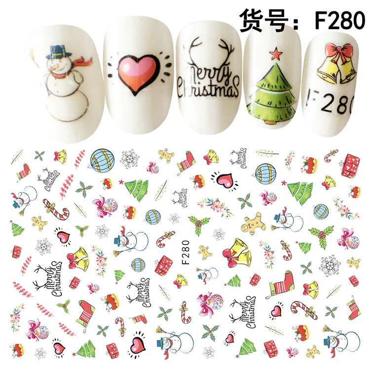 F280 DIY Design 3D Self Adhesive Christmas Nail Art Sticker