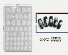 CC-002 3D White Transparent Flower Nail Sticker