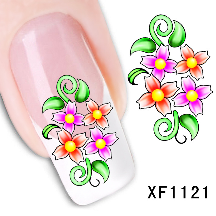 XF1121-1126 Flower Water Nail Sticker
