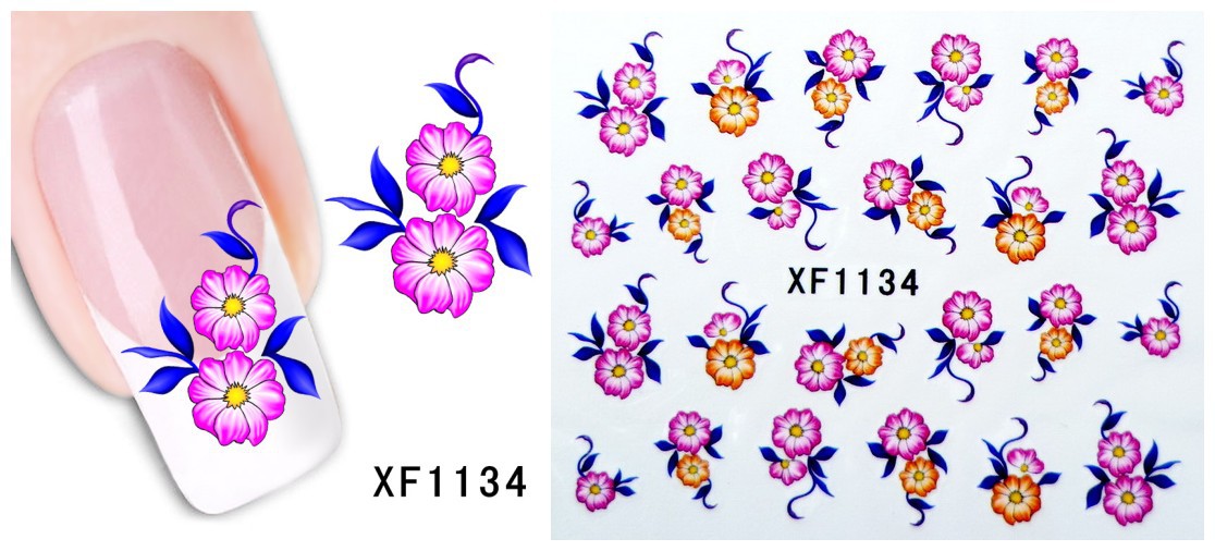 XF1133-1138 Flower Water Nail Sticker