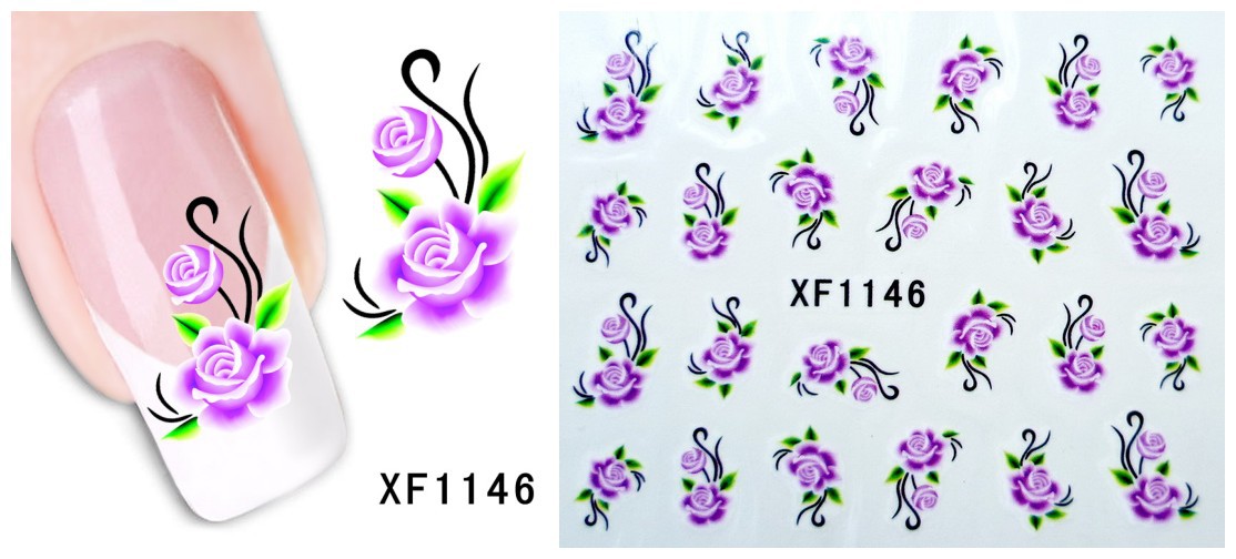 XF1145-1150 Flower Water Nail Sticker