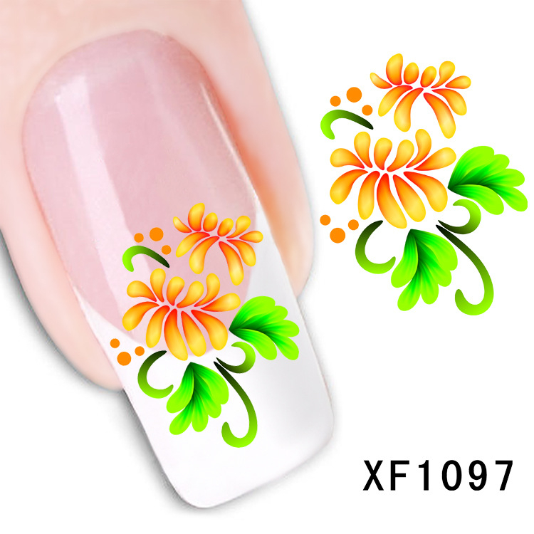 XF1097-1102 Flower Water Nail Sticker