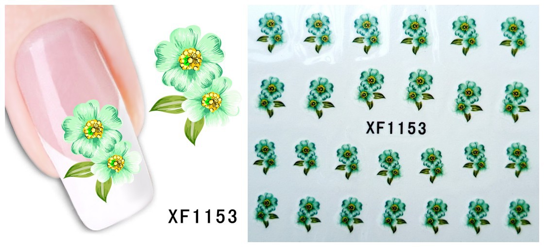 XF1151-1156 Flower Water Nail Sticker