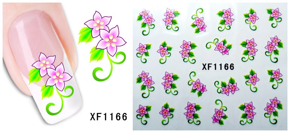 XF1163-1168 Flower Water Nail Sticker