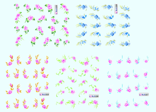 Flower Feather Water Nail Sticker(small)