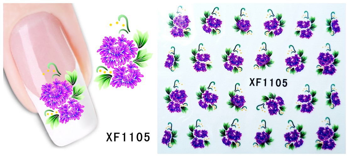 XF1103-1108 Flower Water Nail Sticker