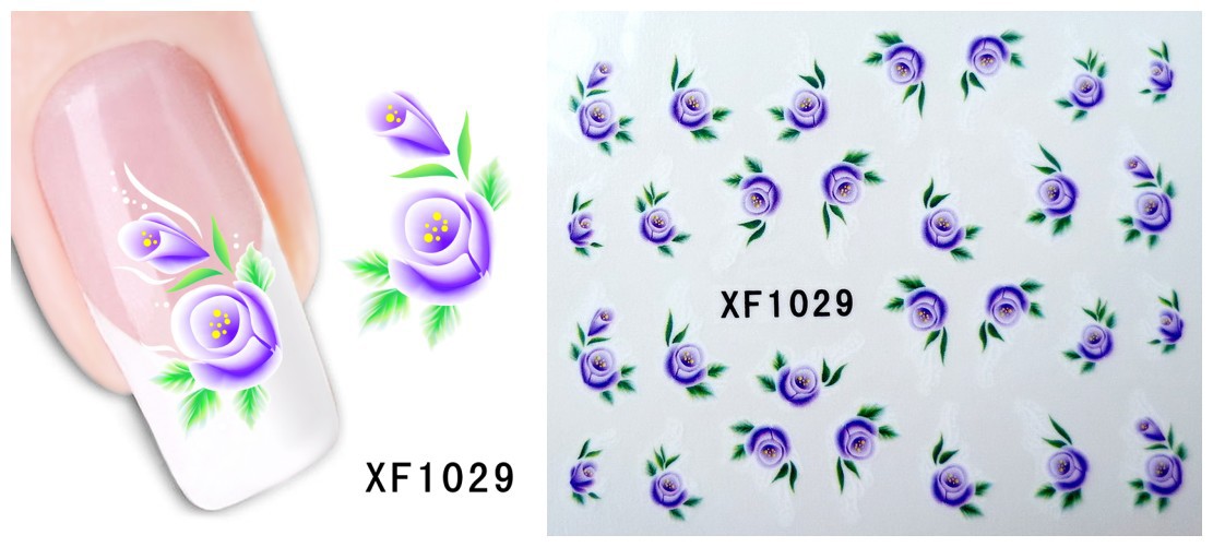 XF1025-1030 Flower Water Nail Sticker
