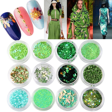 Green Nail Sequin Set