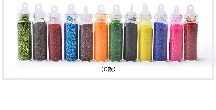 12-colors Nail Jewelry Glitter Sequins In Glass Bottle