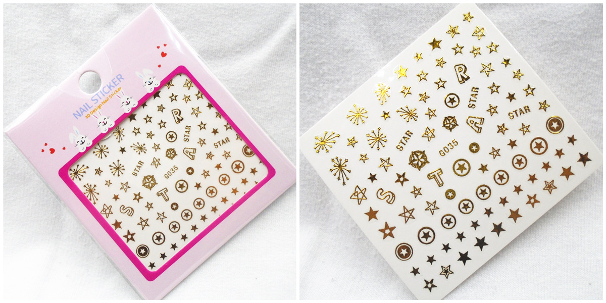 G031-036 3D Gold Nail Art Sticker