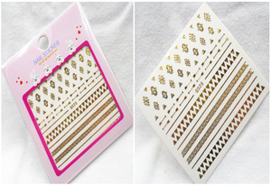 G025-030 3D Gold Nail Art Sticker