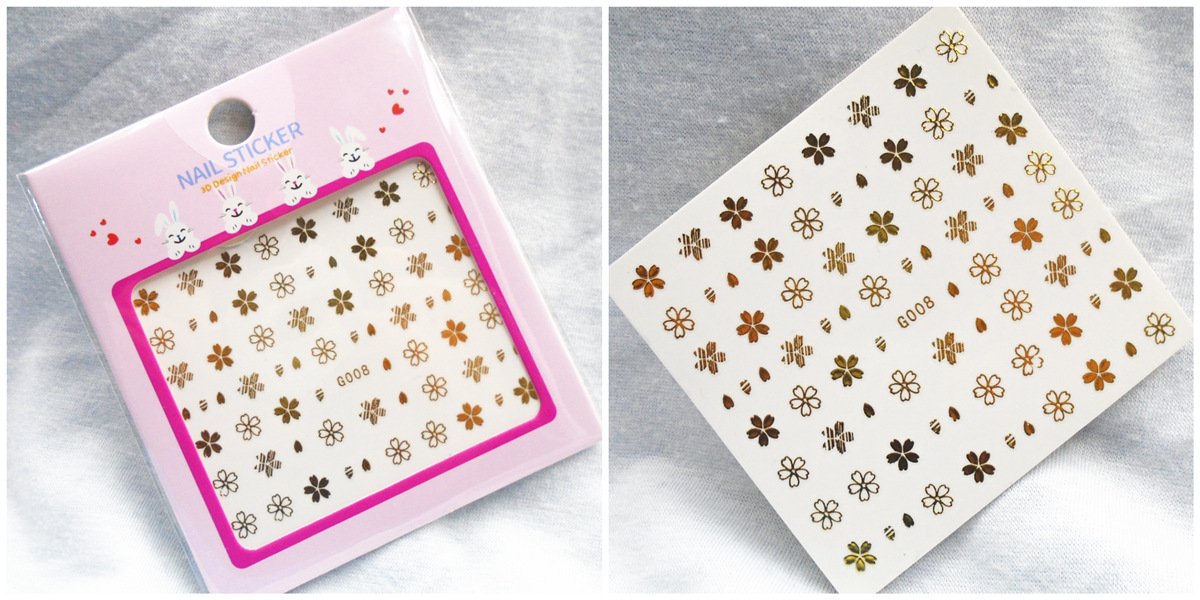 G007-012 3D Gold Nail Art Sticker